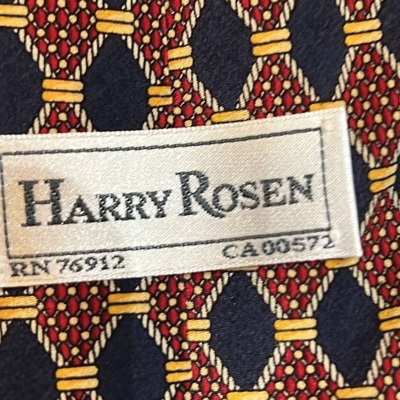 Harry  Rosen Classic Navy Red Tie - Picture 2 of 6